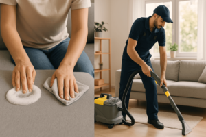 Czyszczenie tapicerki meblowej – kiedy wezwać specjalistę, a kiedy zrobić to samemu?