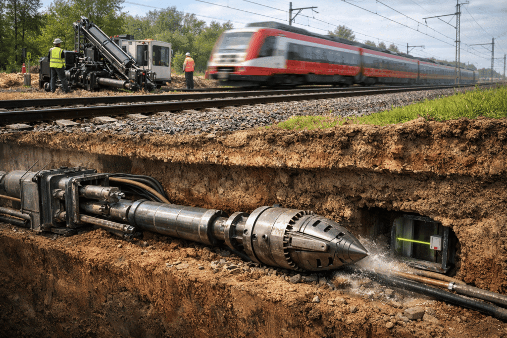 Rozwój infrastruktury podziemnej – sieci wodociągowych, kanalizacyjnych, gazowych czy telekomunikacyjnych – wymaga dziś rozwiązań, które pozwalają prowadzić inwestycje szybko, precyzyjnie i przy minimalnej ingerencji w otoczenie. W odpowiedzi na te potrzeby coraz większą rolę odgrywają technologie bezwykopowe. Dzięki nim możliwe jest wykonywanie instalacji pod drogami, rzekami czy gęstą zabudową miejską bez konieczności prowadzenia rozległych wykopów. To rozwiązanie ogranicza koszty odtworzenia nawierzchni, skraca czas realizacji inwestycji oraz zmniejsza utrudnienia dla mieszkańców. Na czym polegają technologie bezwykopowe Technologie bezwykopowe obejmują szeroki zestaw metod instalacji lub renowacji rurociągów oraz przewodów podziemnych bez konieczności wykonywania tradycyjnego wykopu na całej długości trasy. Zamiast tego wykonuje się jedynie niewielkie komory startowe i odbiorcze, pomiędzy którymi prowadzone są prace instalacyjne. W zależności od warunków gruntowych, długości instalacji czy średnicy rurociągu stosuje się różne techniki, m.in.:  mikrotuneling  przeciski hydrauliczne  kraking statyczny (wymiana istniejących rurociągów)  przewierty sterowane Każda z tych metod ma określone zastosowania i wymaga odpowiednio dobranego sprzętu oraz technologii prowadzenia prac. Przewiert sterowany – precyzyjna instalacja infrastruktury Jedną z najczęściej stosowanych metod w nowoczesnych pracach bezwykopowych jest przewiert sterowany (HDD – Horizontal Directional Drilling). Technologia ta pozwala na wykonanie instalacji pod przeszkodami terenowymi, takimi jak drogi, torowiska, rzeki czy gęsta zabudowa. Proces rozpoczyna się od wykonania pilotażowego otworu w gruncie przy użyciu głowicy wiertniczej, której trajektoria jest kontrolowana za pomocą systemów lokalizacyjnych. Operator może na bieżąco korygować kierunek wiercenia, co pozwala precyzyjnie prowadzić instalację na zaplanowanej głębokości i po określonej trasie. Po wykonaniu otworu pilotażowego następuje jego rozwiercanie do odpowiedniej średnicy, a następnie wciągnięcie rury lub przewodu. Zaletą tej technologii jest możliwość realizacji instalacji na znacznych długościach oraz minimalne naruszenie powierzchni terenu. Zaawansowane systemy sterowania i lokalizacji Nowoczesne technologie bezwykopowe coraz częściej wykorzystują zaawansowane systemy nawigacyjne oraz cyfrowe monitorowanie parametrów pracy. Wiertnice i urządzenia przeciskowe są wyposażone w systemy telemetryczne, które pozwalają operatorowi śledzić położenie głowicy w czasie rzeczywistym. Dzięki zastosowaniu sond nadawczo-odbiorczych, systemów żyroskopowych oraz specjalistycznego oprogramowania możliwe jest prowadzenie instalacji z dokładnością sięgającą kilku centymetrów. Tego typu rozwiązania znacząco zwiększają bezpieczeństwo prac i minimalizują ryzyko kolizji z istniejącą infrastrukturą podziemną. Automatyzacja i rozwój sprzętu specjalistycznego Postęp technologiczny widoczny jest również w konstrukcji maszyn wykorzystywanych w pracach bezwykopowych. Nowoczesne wiertnice i urządzenia przeciskowe charakteryzują się większą mocą, precyzją działania oraz możliwością pracy w trudnych warunkach gruntowych. Coraz częściej stosuje się również rozwiązania wspierające automatyzację procesów – systemy monitorowania momentu obrotowego, ciśnienia płuczki wiertniczej czy sił ciągu. Dane te pozwalają na bieżącą analizę parametrów pracy oraz szybką reakcję w przypadku zmiany warunków gruntowych. Rosnące znaczenie technologii bezwykopowych Wraz z rozwojem miast i rosnącą gęstością infrastruktury podziemnej technologie bezwykopowe stają się standardem w wielu projektach budowlanych i inżynieryjnych. Ich zastosowanie pozwala ograniczyć ingerencję w środowisko, skrócić czas realizacji inwestycji oraz znacząco zmniejszyć koszty związane z odtworzeniem nawierzchni. W praktyce oznacza to, że metody bezwykopowe będą odgrywać coraz większą rolę w budowie i modernizacji sieci infrastrukturalnych – zarówno w przestrzeni miejskiej, jak i na terenach o szczególnie wymagających warunkach terenowych.